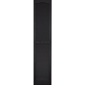 Vantage 2-Pack Black Louvered Vinyl Exterior Shutters (Common: 14-in x 67-in; Actual: 13.875-in x 66.625-in)