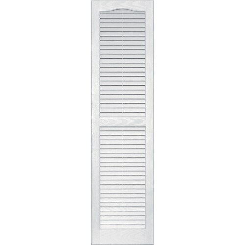 Vantage 2Pack White Louvered Vinyl Exterior Shutters 14in x