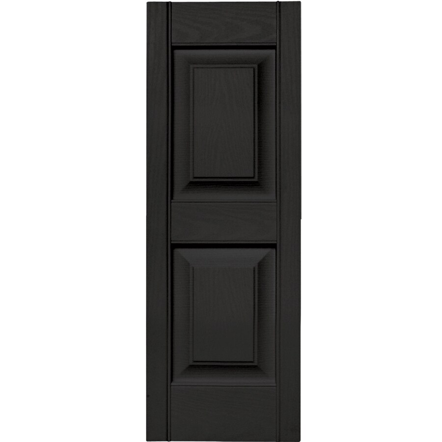 Vantage Black Raised panel Vinyl Exterior Shutters 12inx 35