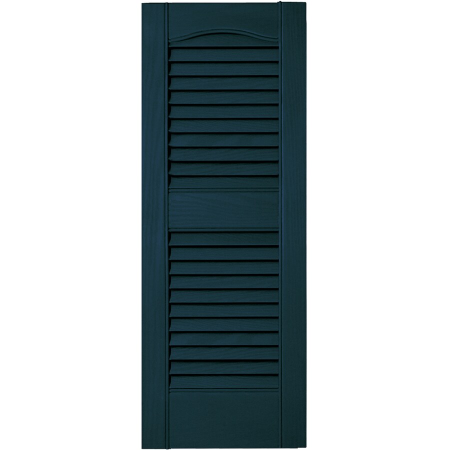 Vantage Indigo Blue Louvered Vinyl Exterior Shutters 12inx 31in; Actual ) in the