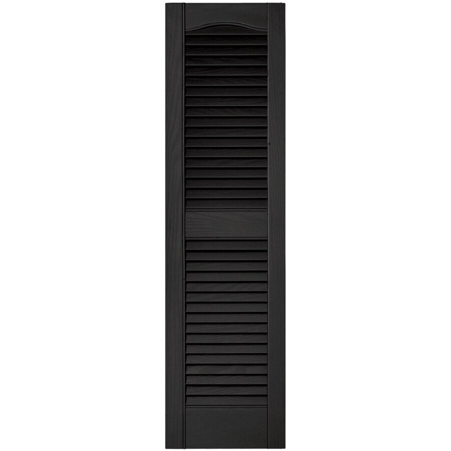 Vantage Black Louvered Vinyl Exterior Shutters 12inx 43in