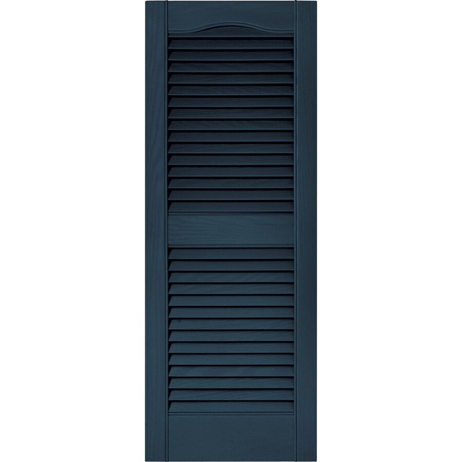 Vantage Classic Blue Louvered Vinyl Exterior Shutters (Common: 14.5-inx ...