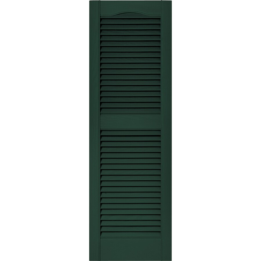 Vantage Midnight Green Louvered Vinyl Exterior Shutters 14.5