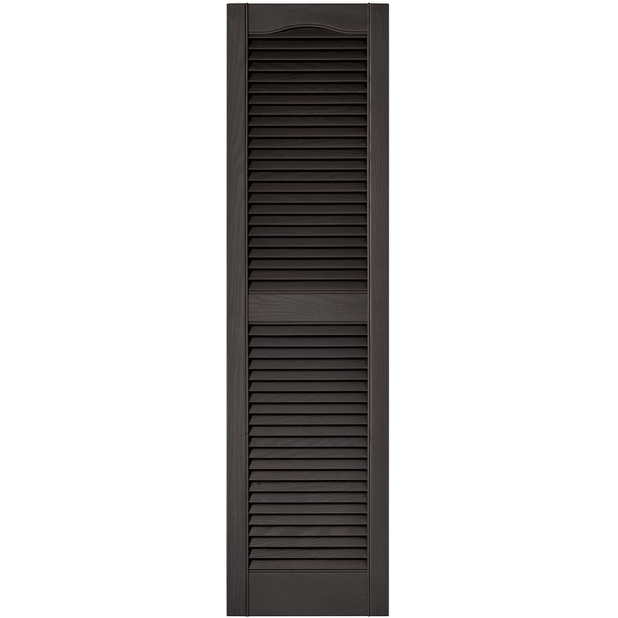 Vantage Charcoal Louvered Vinyl Exterior Shutters (Common: 14.5-inx 55 ...