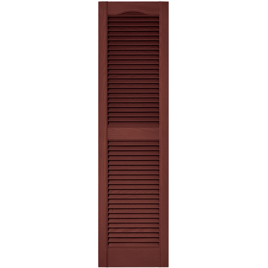 Vantage Cambridge Red Louvered Vinyl Exterior Shutters (Common: 14.5 ...