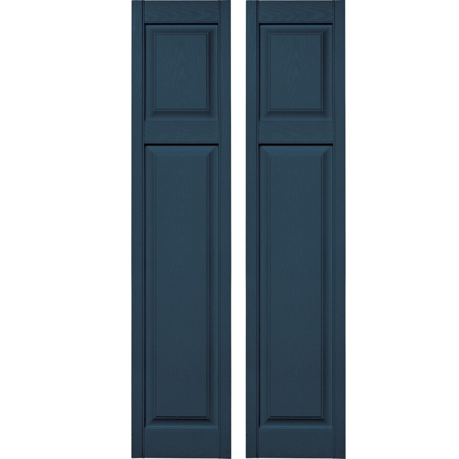 Vantage Classic Blue Raised panel Vinyl Exterior Shutters 14.75inx 67in; Actual ) in