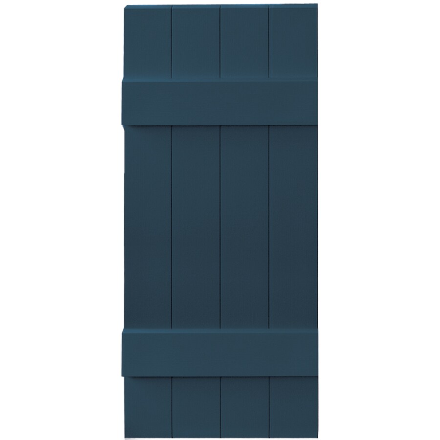 Vantage Classic Blue Raised panel Vinyl Exterior Shutters 14inx 35in; Actual ) in