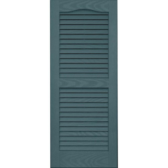 Pair Mid-America 00 01 1452004 14.5 x 52 Wedgewood Blue Louvered Vinyl Exterior Shutters