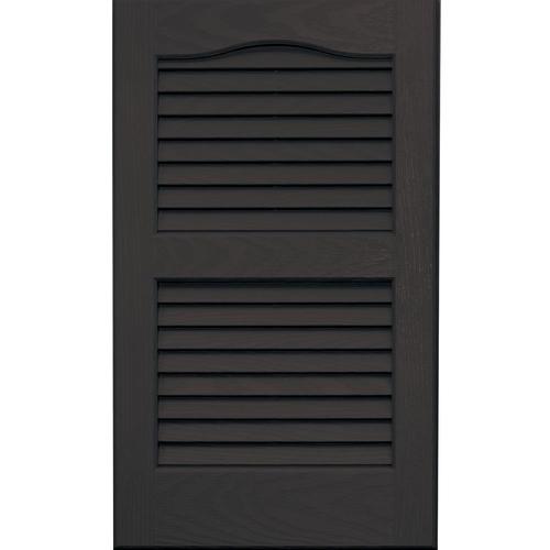 Vantage 2 Pack Chocolate Brown Louvered Vinyl Exterior Shutters Common 14 In X 24 In Actual 13 875 In X 23 6875 In At Lowes Com