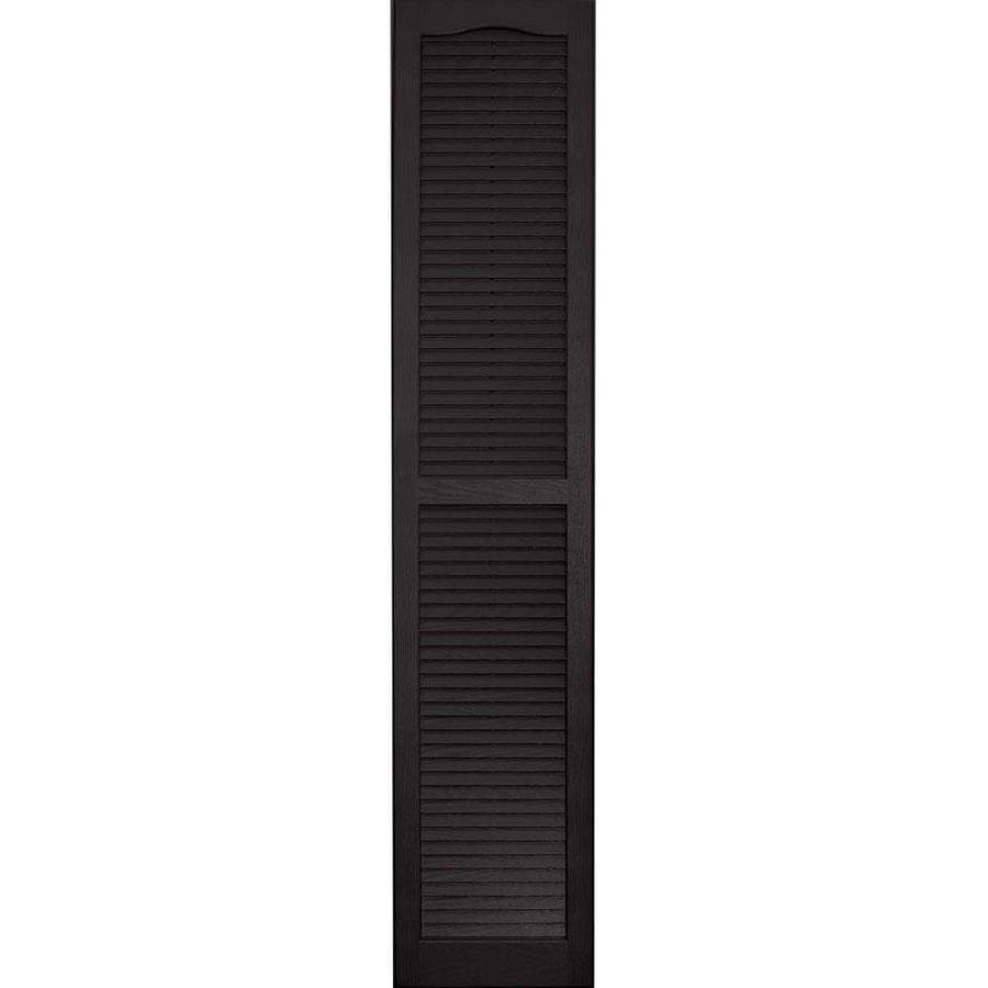 Shop Vantage 2-Pack Black Louvered Vinyl Exterior Shutters (Common: 14 ...