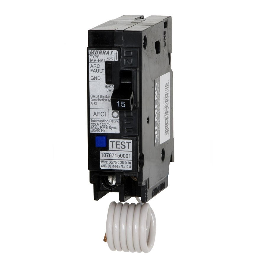 Siemens MP 15-Amp 1-Pole Combination Arc Fault Circuit Breaker in the ...