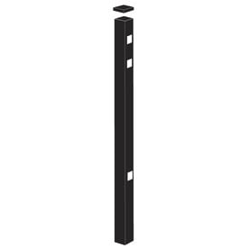 Freedom (Common: 2-in x 2-in x 7-1/2-ft; Actual: 2-in x 2-in x 7.33-ft) Standard Black Aluminum Fence Gate Post