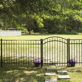 Freedom (Actual: 3.91-ft x 6.026-ft) Standard Concord Black Aluminum Decorative Fence Panel