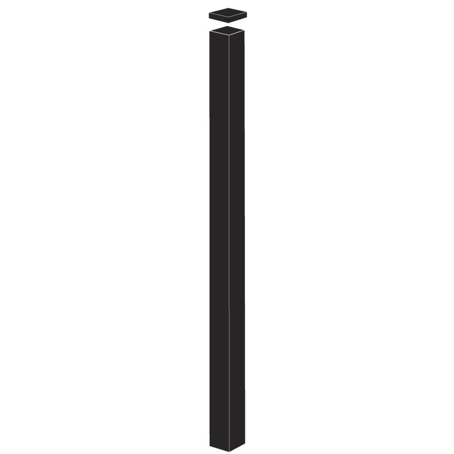 Freedom Standard 2in x 2in W x 9ft H Black Aluminum Blank Fence Post