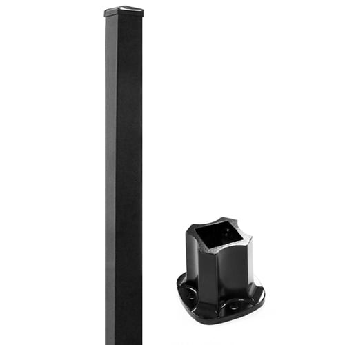 Freedom (Common: 3-1/4-ft; Actual: 2-in x 2-in x 2.75-ft) Chatham Post Kit 3-Pack Black Aluminum ...