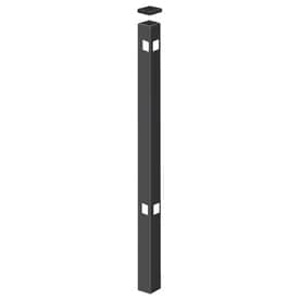 Freedom (Common: 2-in x 2-in x 6-ft; Actual: 2-in x 2-in x 5.83-ft) Standard Black Aluminum Fence Corner Post