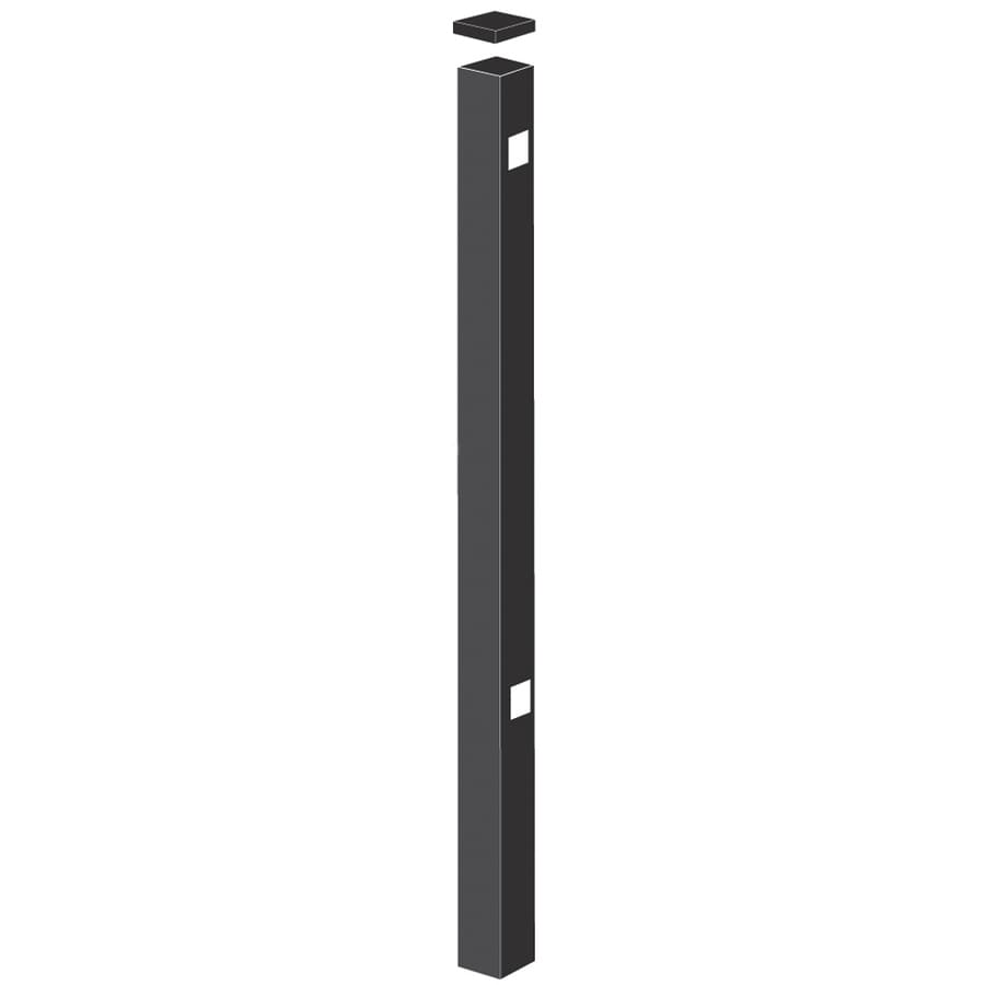 Freedom Standard 2in x 2in W x 6ft H Black Aluminum End Fence Post in the Metal Fence Posts
