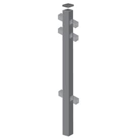 Freedom (Common: 2-in x 2-in x 7-ft; Actual: 2-in x 2-in x 6.83-ft) Standard Pewter Aluminum Fence Line Post