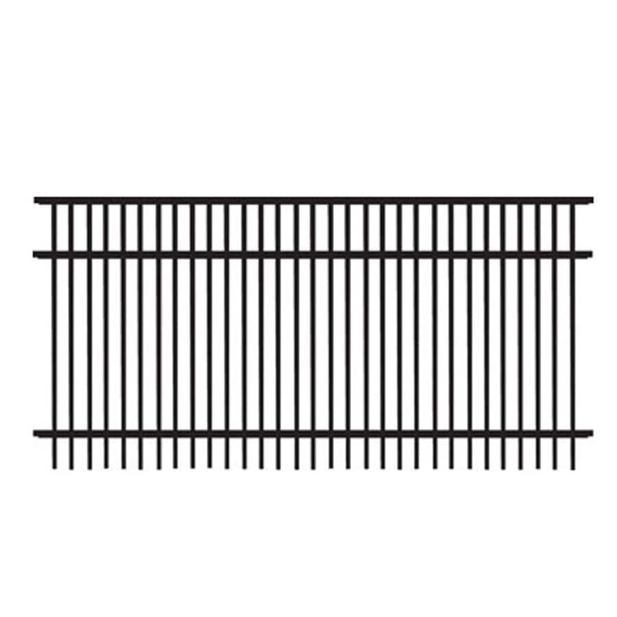 Freedom Standard Sheffield 3 Ft H X 6 Ft W Black Aluminum Flat Top Decorative In The Metal Fence 8177