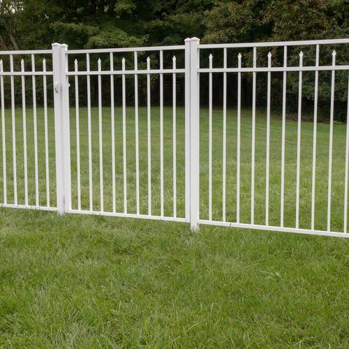 Freedom Standard Concord 45 Ft H X 6 Ft W White Aluminum Flat Top Decorative In The Metal Fence 4457