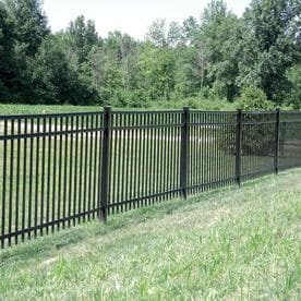 Freedom (Actual: 4.91-ft x 7.89-ft) Heavy Duty New Haven Black Aluminum Decorative Fence Panel