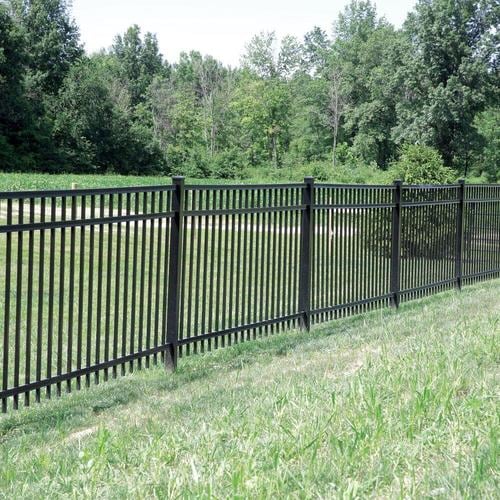 Freedom (Actual: 4.91-ft x 7.89-ft) Heavy Duty New Haven Black Aluminum ...
