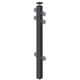 Freedom (Common: 2-in x 2-in x 5-ft; Actual: 2-in x 2-in x 4.83-ft) Standard Black Aluminum Fence Line Post