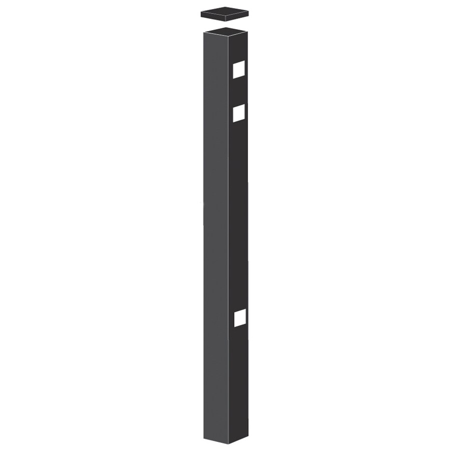 Freedom Standard 2in x 2in W x 5ft H Black Aluminum End Fence Post