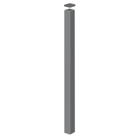 Freedom (Common: 2-in x 2-in x 9-ft; Actual: 2-in x 2-in x 8.83-ft) Standard Pewter Aluminum Decorative Metal Fence Blank Post