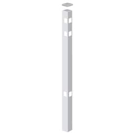 Freedom (Common: 2-in x 2-in x 7-ft; Actual: 2-in x 2-in x 6.83-ft) Standard White Aluminum Decorative Metal Fence Corner Post