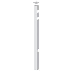 Freedom (Common: 2-in x 2-in x 7-ft; Actual: 2-in x 2-in x 6.83-ft) Standard White Aluminum Decorative Metal Fence End Post