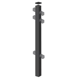 Freedom (Common: 2-1/2-in x 2-1/2-in x 6-ft; Actual: 2.5-in x 2.5-in x 5.83-ft) Heavy-Duty Black Aluminum Decorative Metal Fence Line Post