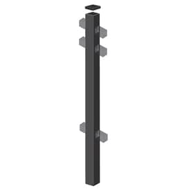 Freedom (Common: 2-1/2-in x 2-1/2-in x 7-ft; Actual: 2.5-in x 2.5-in x 6.83-ft) Heavy-Duty Black Aluminum Decorative Metal Fence Line Post