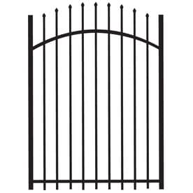 Barrette Outdoor Living Cascade Standard-Duty 4 ft. W x 5 ft. H Black Aluminum Arched Pre-Assembled Fence Gate