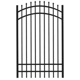 Barrette Outdoor Living Cascade Standard-Duty 4 ft. W x 6 ft. H Black Aluminum Arched Pre-Assembled Fence Gate