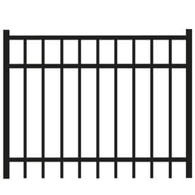 Barrette Outdoor Living Natural Reflections Standard-Duty 4 ft. x 3 ft. Black Aluminum Straight Pre-Assembled Fence Gate