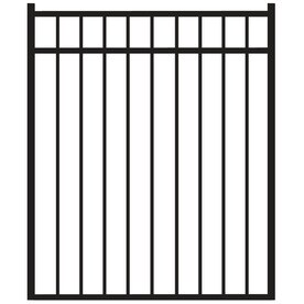 Barrette Outdoor Living Natural Reflections 4 ft. W x 4.5 ft. H Black Standard-Duty Aluminum Straight Pre-Assembled Fence Gate