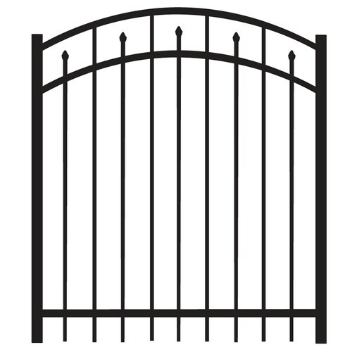 Freedom Concord 4ft x 4ft Black Aluminum Decorative Metal Fence Gate