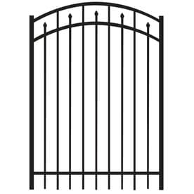 Barrette Outdoor Living Brilliance Standard-Duty 4 ft. W x 5 ft. H Black Aluminum Arched Pre-Assembled Fence Gate