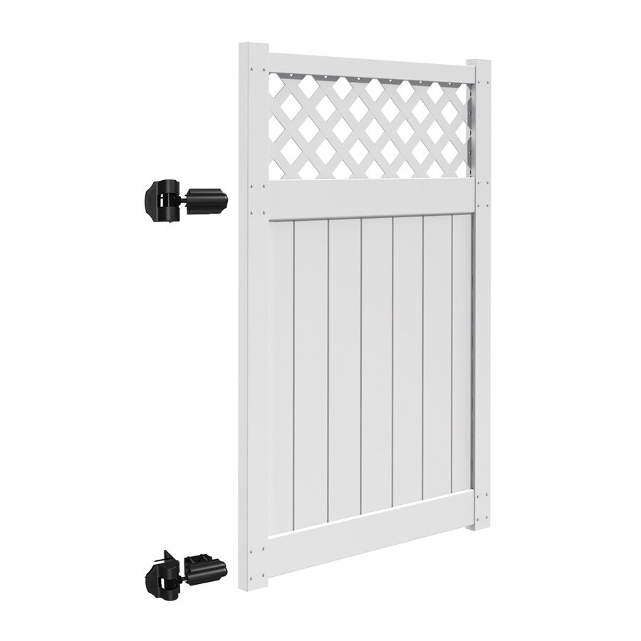 Shop Freedom Freeport White Vinyl SemiPrivacy Vinyl Fence Gate 6ft x 4ft; Actual 5
