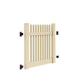 Barrette Outdoor Living Yukon Straight 4 ft. W x 4 ft. H Sand Vinyl Un-Assembled Fence Gate