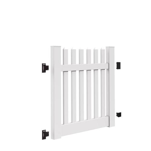 Freedom Lennox 4ft H x 4ft W White Vinyl Fence Gate in the Vinyl