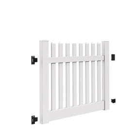 Barrette Outdoor Living Kettle Straight 5 ft. W x 4 ft. H White Vinyl Un-Assembled Fence Gate