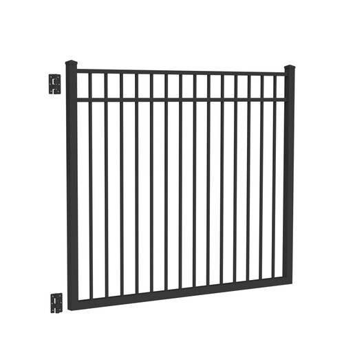 Freedom New Haven 5ft x 6ft Black Aluminum Decorative Metal Fence Gate in the Metal Fence