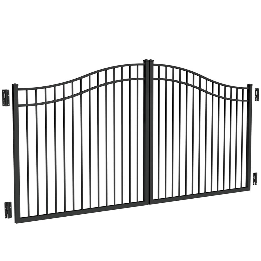 Freedom Common 12 Ft Actual 12 Ft Black Aluminum Driveway Gate At