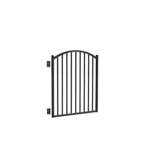 Barrette Outdoor Living Beechmont 4 ft. W x 4 ft. H Black Heavy-Duty Aluminum Arched Pre-Assembled Fence Gate