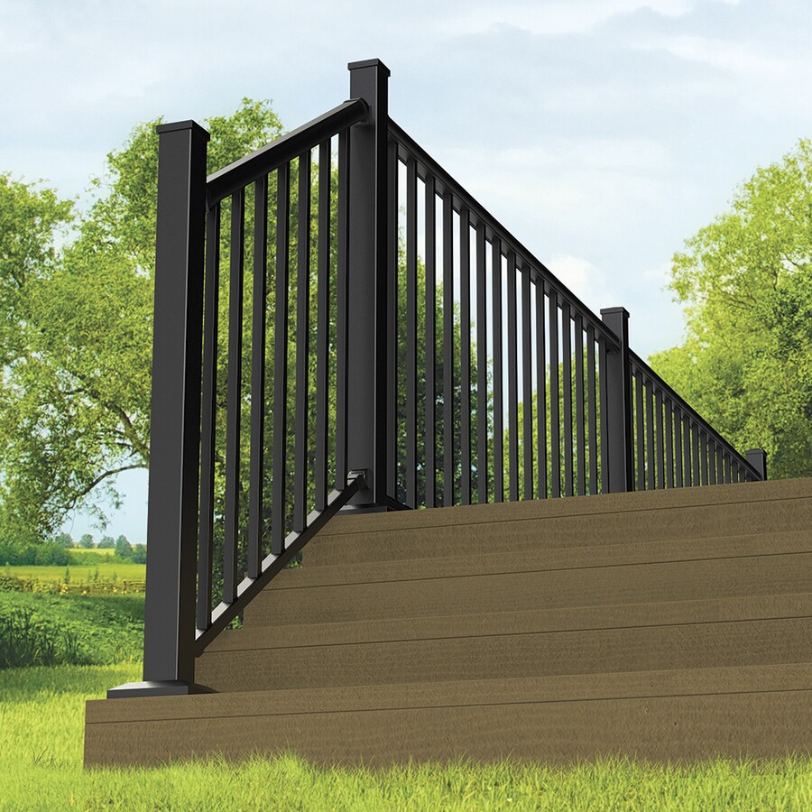 Freedom 2.5-in x 2.5-in x 3-1/4-ft Matte Black Aluminum Deck Post