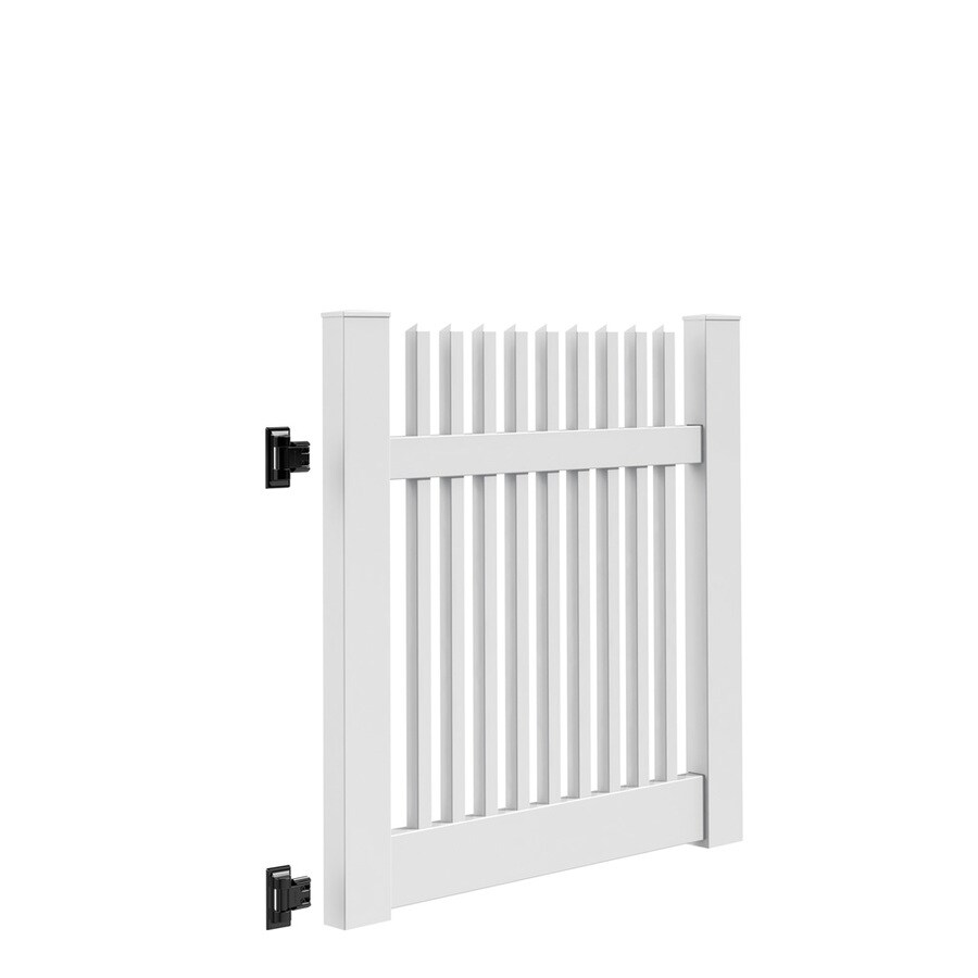 Freedom Keswick 4ft H x 4ft W White Vinyl Fence Gate in the Vinyl