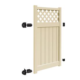 Freedom (Common: 6-ft x 4-ft; Actual: 5.95-ft x 3.83-ft) Freeport Sand Vinyl Lattice-top Gate