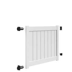 Barrette Outdoor Living Bryce and Washington Series 5 ft. W x 4 ft. H White Vinyl Drive Fence Gate Kit